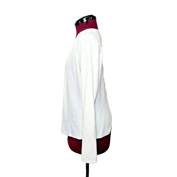 Tailor B. Moss Cardigan Sweater Women Large White Vintage Style Knit Button Up - Picture 3 of 6